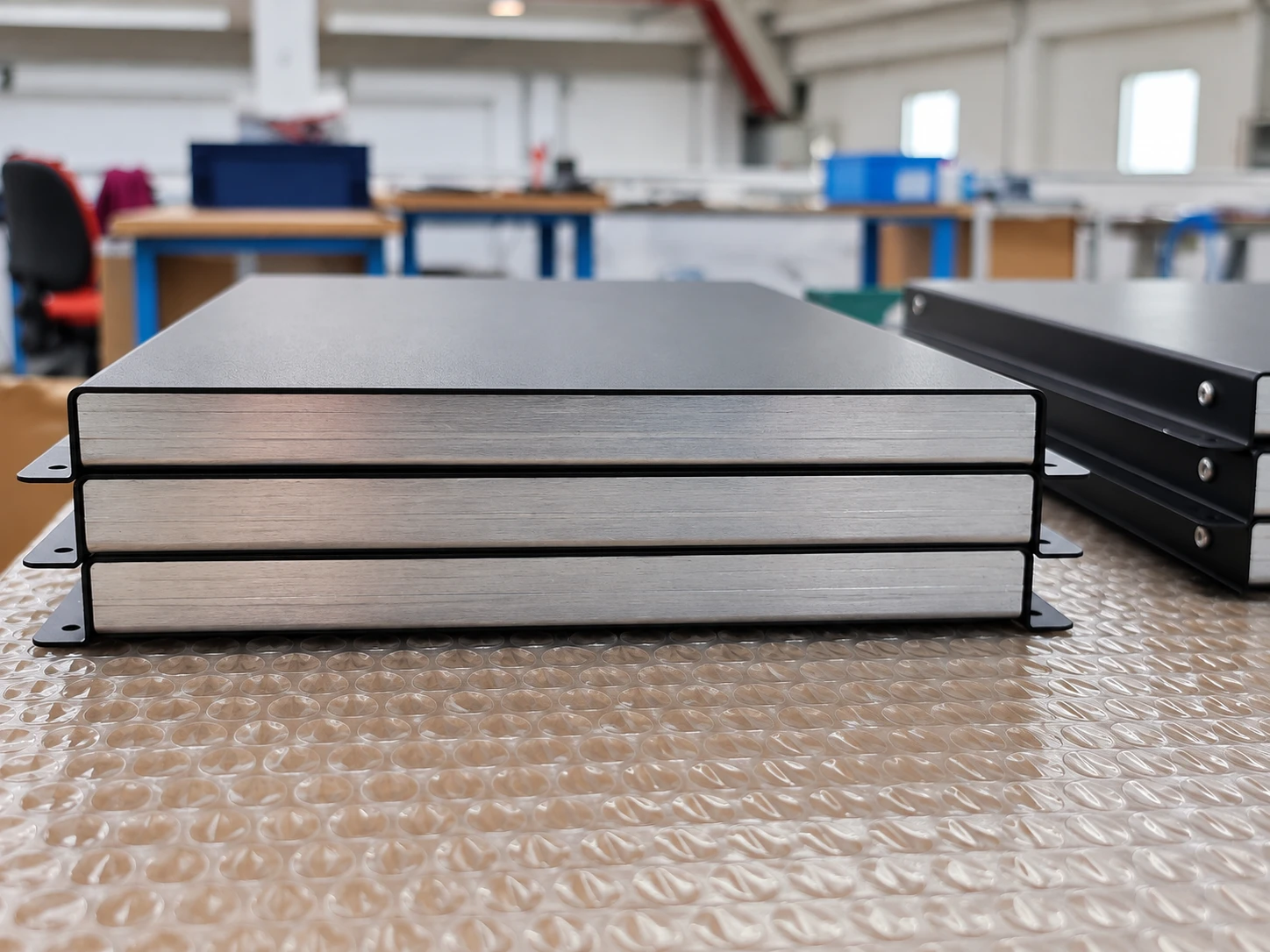 Finished ReptiRad panels at Alper’s Italian factory.